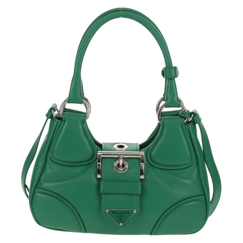 Prada Leather Moon Bag Handbag Green